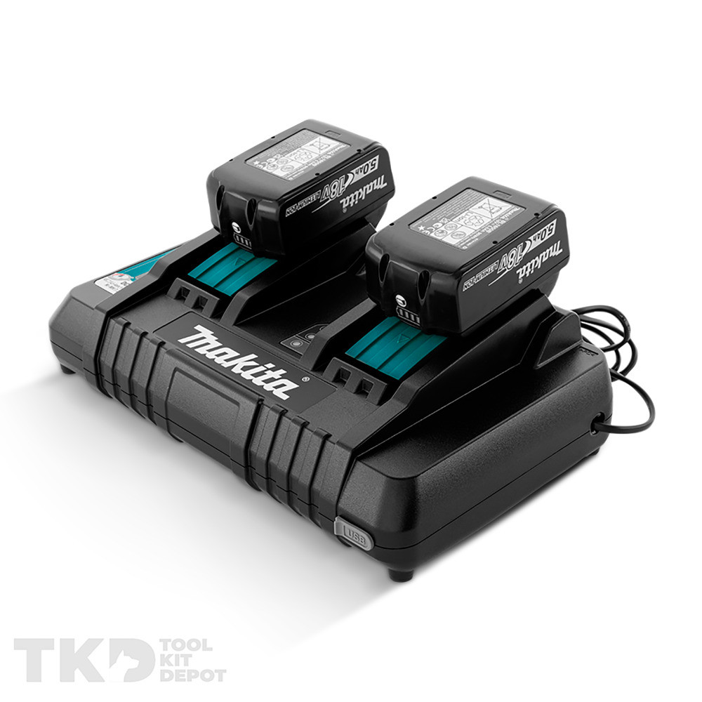 ⚫︎HRN Makita 18V 2 x 5.0ah Battery & Dual Port Charger Combo - 198928-5
