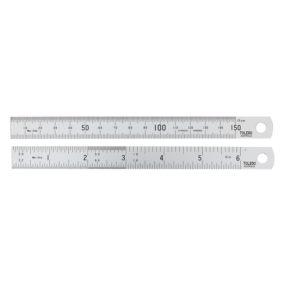 Toledo 150mm Metric and English Stainless Steel Rules - Double Sided