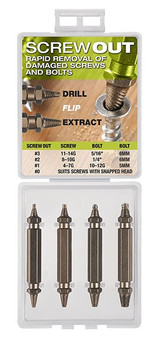 Bordo ScrewOut Extractor Set 4 Piece - 9901-S1