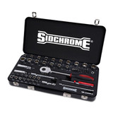 Sidchrome 58pce Metric/AF 1/4" & 1/2" Drive Black Hyper Colour Series Socket Set - SCMT19754HB