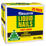 Selleys 420g Liquid Nails Fast Grab Strong Adhesive 20 Pack - 100213
