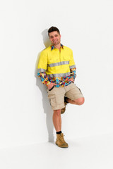 TradeMutt Workshirt Hi-Vis Fractal Yellow