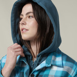 Hard Yakka Legends Shacket Quilted Flannel Blue Womens