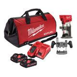 Milwaukee M18™ FUEL™ Laminate Trimmer Kit (2x M18HB3, Plunge Base, Bag) - Bonus M18HB3 - M18FTR302B