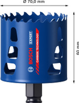 Bosch Expert Holesaw Tough Material Carbide 70mm 60mm Length - 2608900434