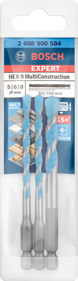 Bosch Expert HEX-9 Drill Bit Set Multi Construction 3 piece - 2608900584