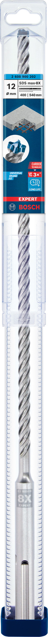 Bosch Expert Hammer Drill Bit SDS Max-8X 12x400x540mm - 2608900202