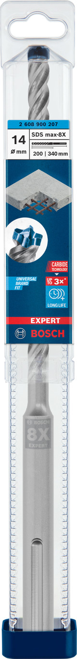 Bosch Expert Hammer Drill Bit SDS Max-8X 14x200x340mm - 2608900207