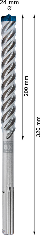 Bosch Expert Hammer Drill Bit SDS Max-8X 24x200x320mm - 2608900238