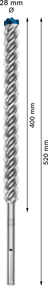 Bosch Expert Hammer Drill Bit SDS Max-8X 28x400x520mm - 2608900248