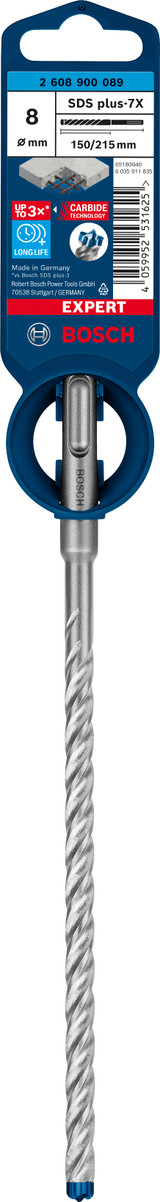 Bosch Expert Hammer Drill Bit SDS Plus-7X 8x150x215mm - 2608900089