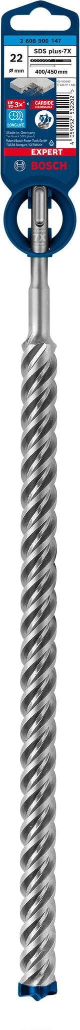 Bosch Expert Hammer Drill Bit SDS Plus-7X 22x400x450mm - 2608900147