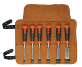 Bahco ERGO Splitproof Chisel Set In Roll 6 Pce  - 434-S6-LR