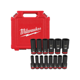 Milwaukee Impact Socket Deep 1/2" 14 Pce Metric Set - 49667014