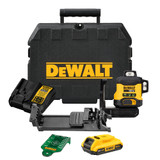 DeWalt COMPACT Multi Line Laser Green Beam 3 X 360 18V DCLE34031D1-XE Kit - DCLE34031D1-XE