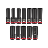 Milwaukee SHOCKWAVE™ Impact Socket 6-Point Deep 1/2" 12 Piece Metric Set - 49667054