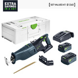 Order In - Festool Reciprocating Saw 18V 5.0Ah Bluetooth in Systainer RSC 18 Kit - 578293