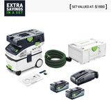 Order In - Festool Mobile Dust Extractor M Class 15l 18V 5.0Ah Bluetooth Energy CTMC MIDI Kit - 578299