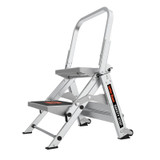 Order In - Little Giant SAFETY STEP, 2-Step Model - 150 kg Rated, Aluminum Step Stool with Handrail - 10210BA-440