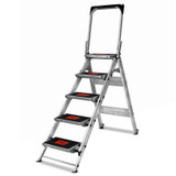 Order In - Little Giant SAFETY STEP, 5-Step Model - 150 kg Rated, Aluminum Step Stool with Handrail - 10510BA-440