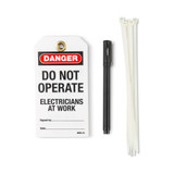 Order In - Wattmaster Do Not Operate Electrician At Work Lockout Tag With Pen and Cable Ties - 5 Pack - WATWPT-23