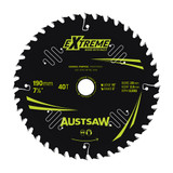 Austsaw Extreme Wood with Nails Blade Thin Kerf 190mm x 20 Bore x 40 T - TBPP1902040