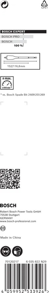 Bosch EXPERT Self Cut Speed Wood Spade Drill Bit 19x152 MM - 2608900318