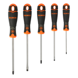 Bahco 5 Pce Fit Slotted/Phillips Screwdriver Set with Rubber Grip - B219.005