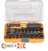 Klein Tools KNECT™ Complete Pass Through Impact Socket Set SAE & Metric 28 Piece - A-65400KNECT
