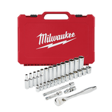Milwaukee Ratchet & Socket Set with Bonus Spark Plug Sockets 3/8" Drive 32 Piece - MRSS36