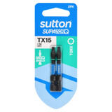 Sutton SupaTorq Screwdriver Bit Torx TX15 x 50mm 2 Pack Carded - S212H02B15