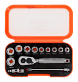 Order In - Bahco Square Drive Socket Set With Metric Hex Profile 1/4” 13 Piece - SBS13MC10.5