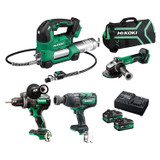 Order In - Hikoki MultiVolt 4 Piece Grease Gun Combo Pack - AL18D4P(HRZ)