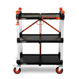 Crescent SITERUNNER Foldable Heavy Duty Jobsite Three Shelf Cart Large - F3SCBL