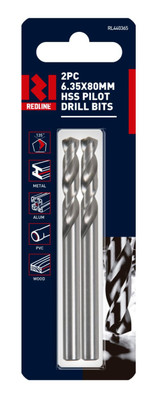Order In - Redline Hss Pilot Drill Bits 6.35 X 80 MM 2 Piece - RL440365
