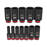 Order In - Milwaukee SHOCKWAVE™ SAE Deep 6 Point Impact Socket Set  3/8" Drive 12 Piece - 49667006