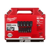 Order In - Milwaukee SHOCKWAVE™ SAE Deep 6 Point Impact Socket Set  3/8" Drive 12 Piece - 49667006