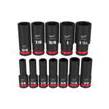 Order In - Milwaukee SHOCKWAVE™ 1/2" Drive 12PC SAE Deep 6 Point Impact Socket Set - 49667011
