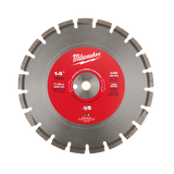 Order In - Milwaukee 350mm (14") Diamond Ashpalt & Green Concrete Segmented Blade - 49937240