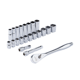 Order In - Milwaukee Ratchet & Socket Set SAE 1/2" Drive 22 Piece - 48229410