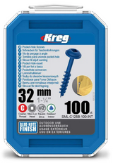 Order In - KREG Pocket Hole Screws Coarse Blue-Kote 32 MM 100 Piece - KR-SMLC125B-100