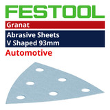 Festool  V Shaped 93mm 'Granat' Abrasive Sheets Range