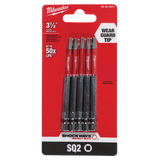 Order In - Milwaukee SHOCKWAVE™ Power Bit Square Recess #2 89 MM 3.5" 5 Pack - 48324574