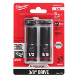 Order In - Milwaukee SHOCKWAVE™ SAE Deep 6 Point Impact Socket Set 3/8" Drive 3 Piece - 49664417