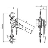 Order In - ITM Lever Hoist Heavy Duty Lift with Load Limiter 3 Tonne 1.5 Metre - TM9042-03001