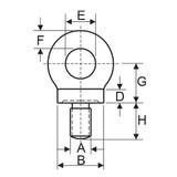ITM Lifting Collared Eyebolt M24 Thread 2.5T - TM9240-01240