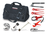 Order In - Ridgid Plumbers Tool Kit 9 Piece with Bonus Tool Bag & Telescopic Stool - 78868
