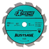 Order In - Austsaw Polycrystalline Diamond Blade 25.4 MM Bore 6PCD6TCT Teeth 250 MM 10" - PCD250