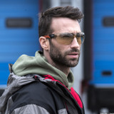 BOLLÉ SAFETY SPECS NESS+ Orange / Black Frame Platinum Copper PC Lens Anti Scratch/Anti Fog - NESSPCSP