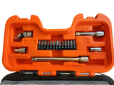 Bahco Socket Set 12pt 3/8" 34 Piece Including Bit Drivers 1/4" - SL34